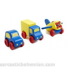 Melissa & Doug Deluxe Wooden First Vehicles Set With Truck Car and Airplane B000GKY2CQ